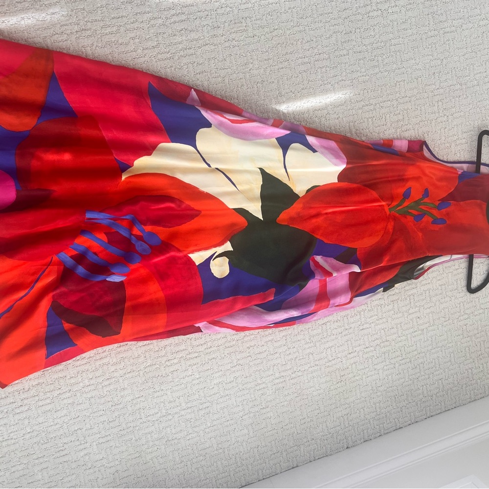 FARM Rio Red Floral Maxi Dress with Pink, Purple & White Accents